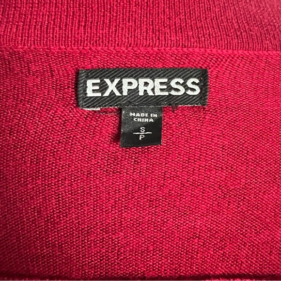 Express Cardigan Size Small Red Open Front Batwing Sleeves Cashmere Blend Casual - Picture 5 of 7
